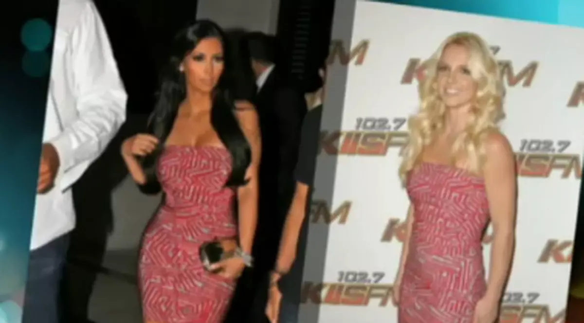 Video | Cine copiază pe cine? Britney Spears şi Kim Kardashian, îmbrăcate la fel