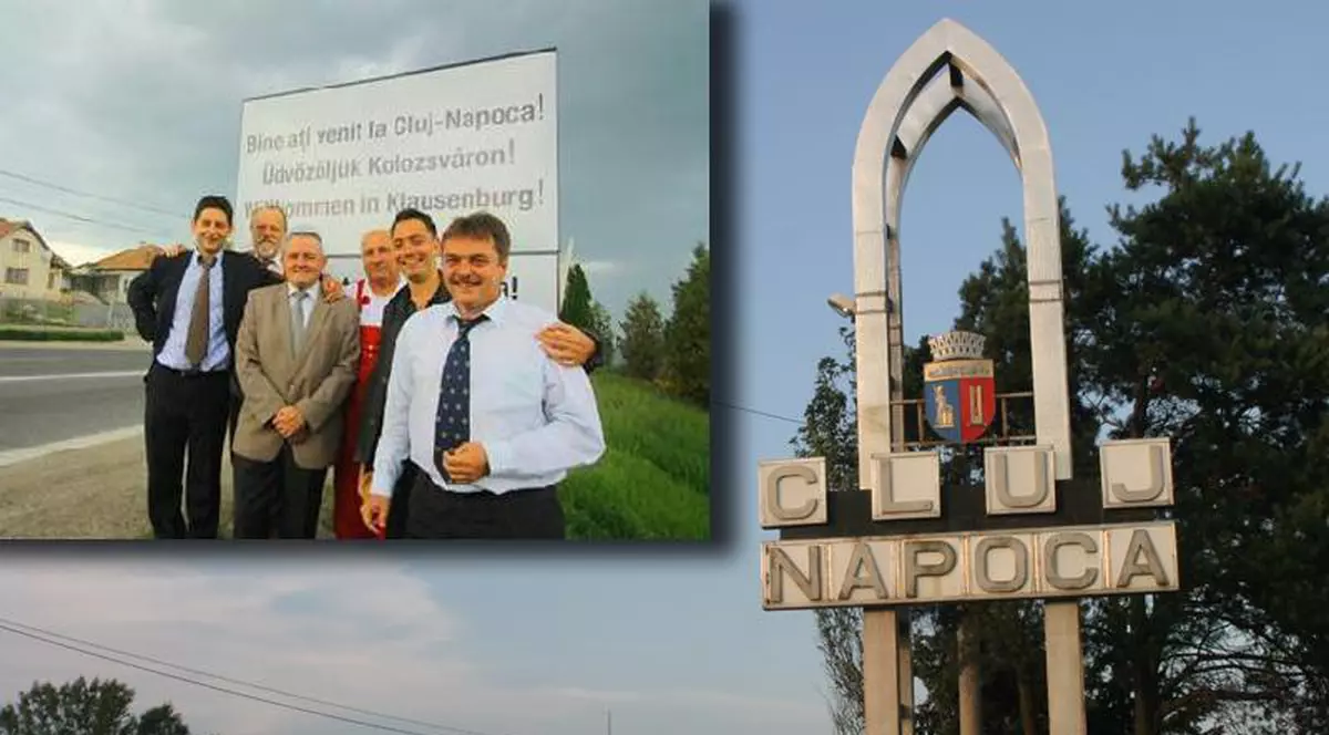 Patru cetăţeni din Ungaria, prinşi când montau o plăcuţă cu denumirea în maghiară a oraşului Cluj