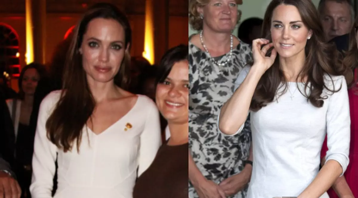 Cine arată mai bine în rochie bej? Kate Middleton sau Angelina Jolie?