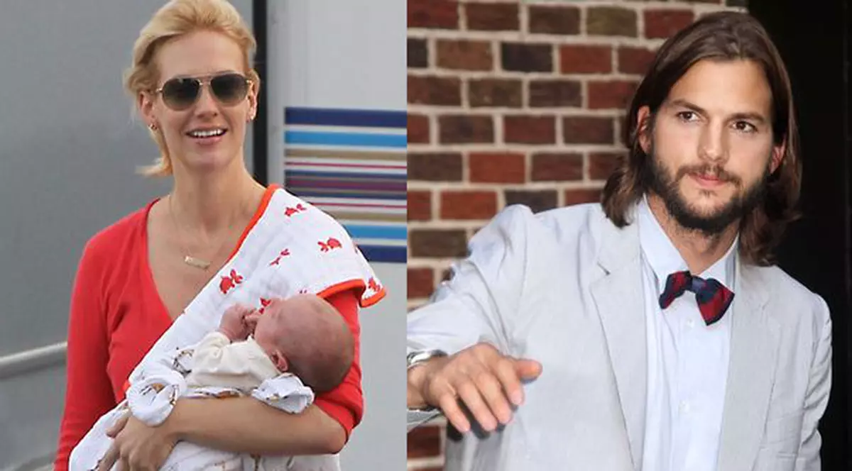 O nouă lovitură pentru Demi Moore! Băiețelul actriței January Jones este al lui Ashton Kutcher?