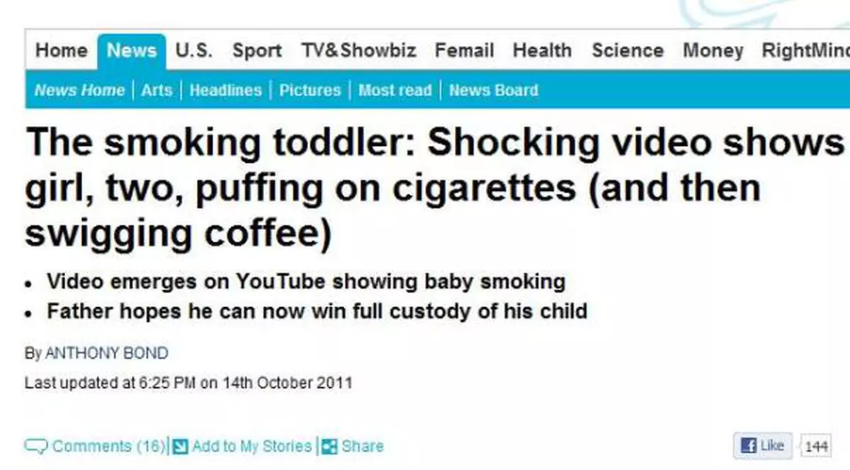 Şocant! Aşa descrie presa internaţională filmul cu fetiţa de 2 ani care fumează 