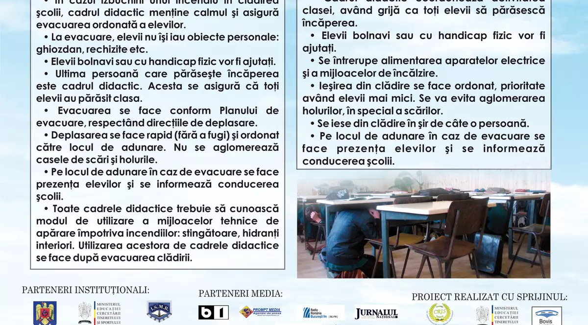 Campanie de educare a dascălilor pentru salvarea elevilor în caz de dezastre naturale