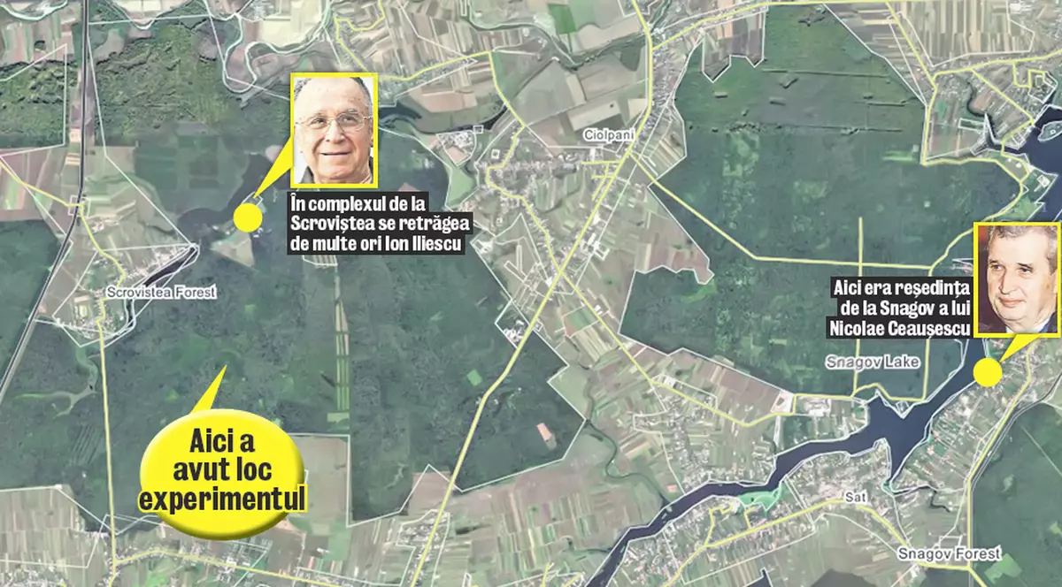 Un experiment eşuat, efectuat pe plante cu substanţe radioactive, s-a petrecut în 1974, în apropierea vilei lui Ceauşescu de la Snagov