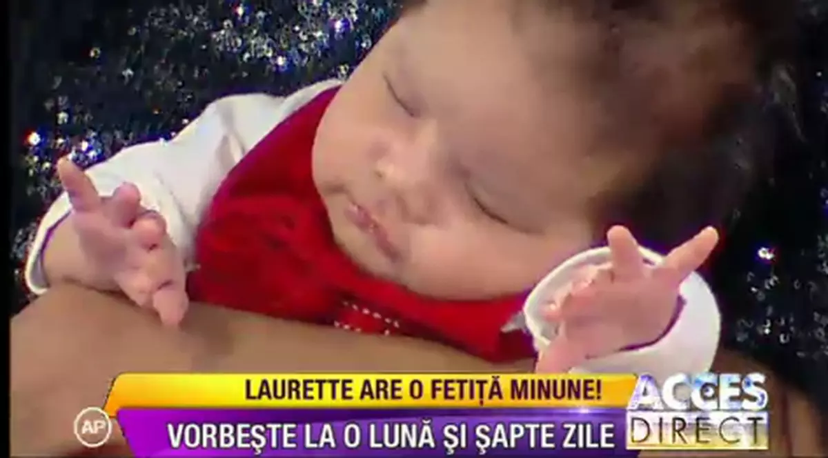 Fiica lui Laurette vorbeşte la o lună şi şapte zile