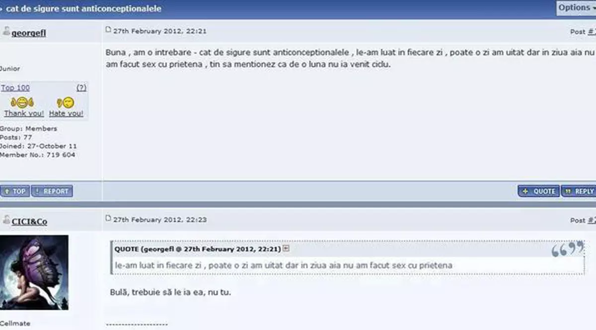 HIT PE FACEBOOK | "Cât de sigure sunt anticoncepţionalele? Le-am luat în fiecare zi". De ce crezi că această conversaţie de pe un forum românesc a stârnit hohote de râs?