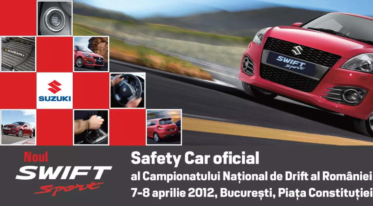 Noul Swift Sport este oficial Safety Car al primei etape din Campionatul Naţional de Drift al României 