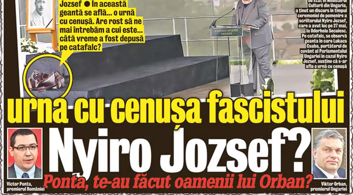 Am avut dreptate! Lászlo Kövér, preşedintele Parlamentului ungar, confirmă dezvăluirile din Libertatea în cazul scriitorului Nyiro Jozsef: «Cenuşa lui ar fi fost introdusă ilegal în România!»