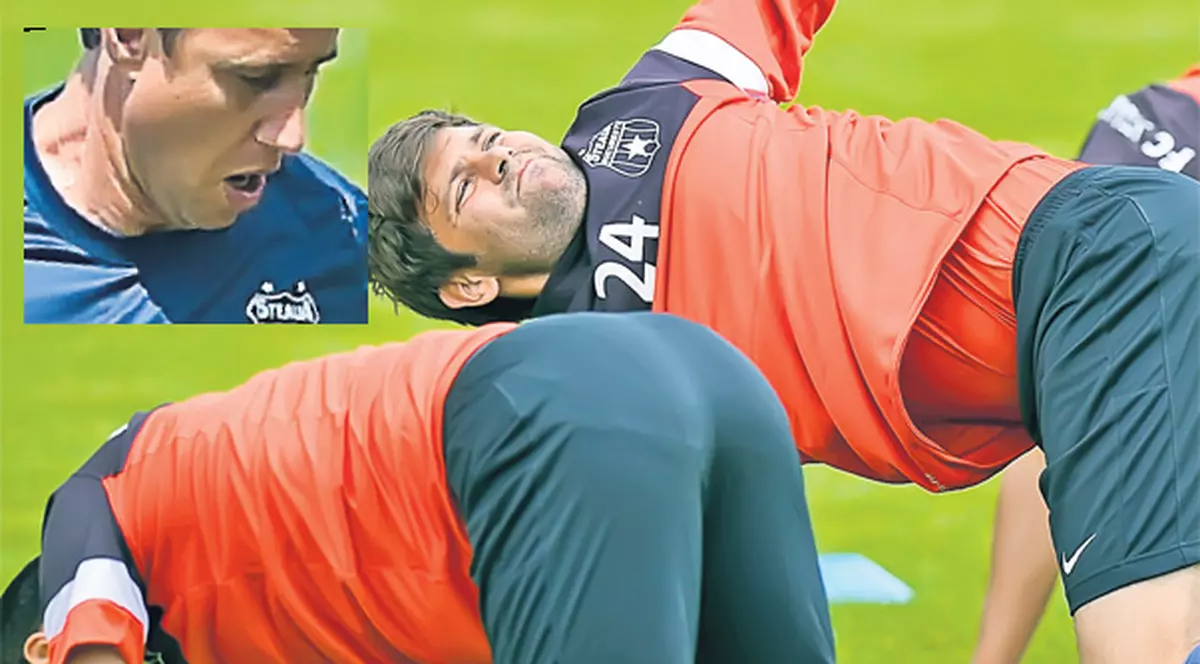 Deşi Laurenţiu Reghecampf, antrenorul Stelei, scoate untul din elevii săi, Rusescu pare supraponderal