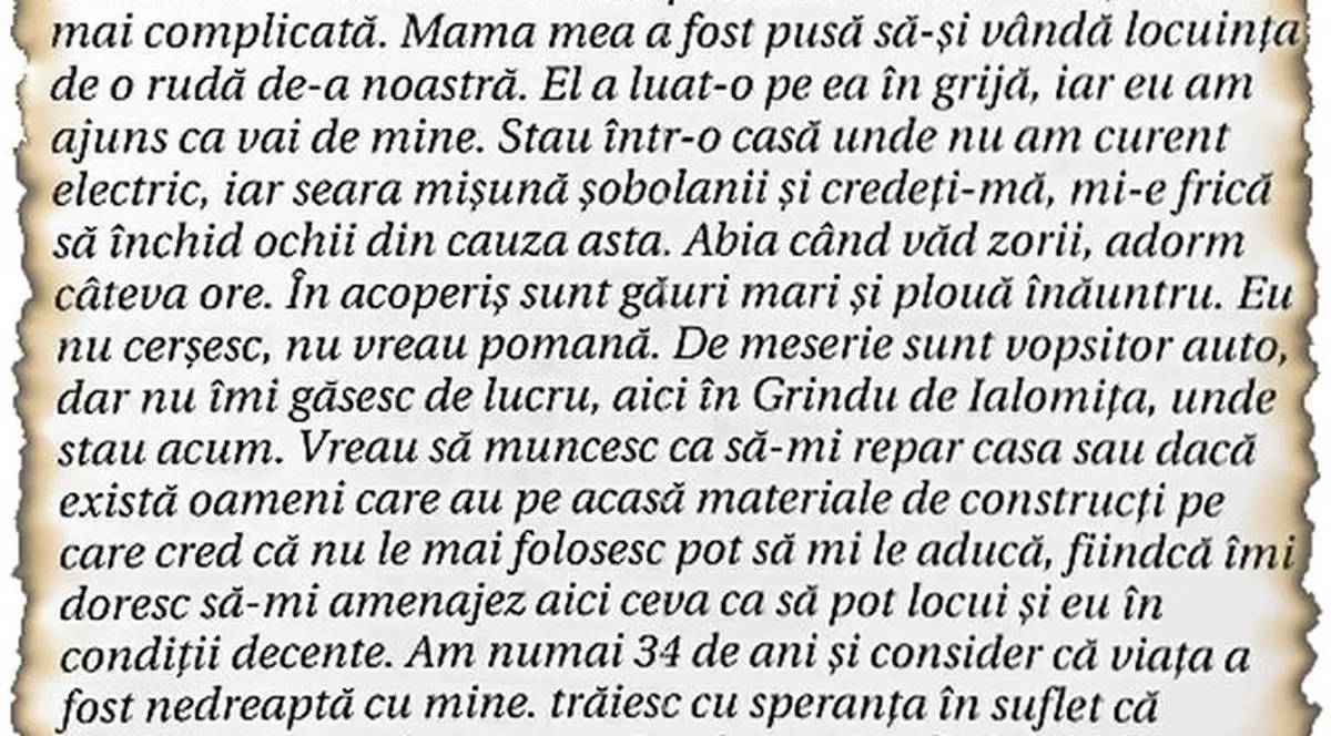 «Vreau să muncesc ca să-mi repar casa»