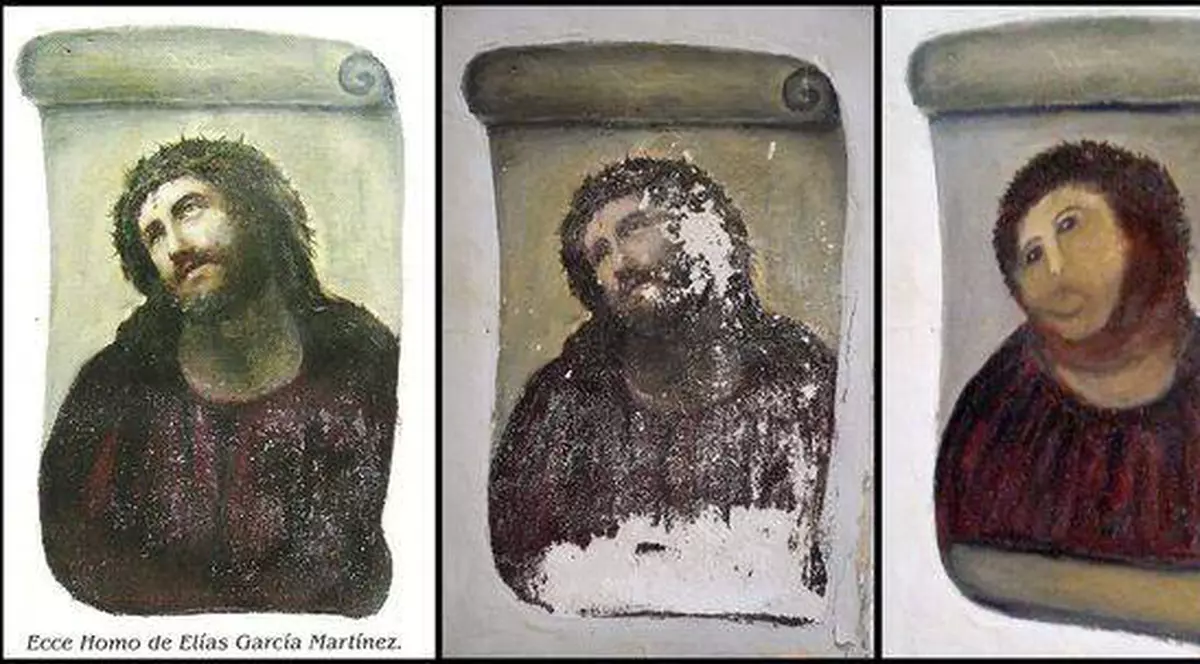 O băbuţă de 80 de ani, care a MASACRAT o frescă veche încercând să o restaureze, ARE PRETENŢII INIMAGINABILE!