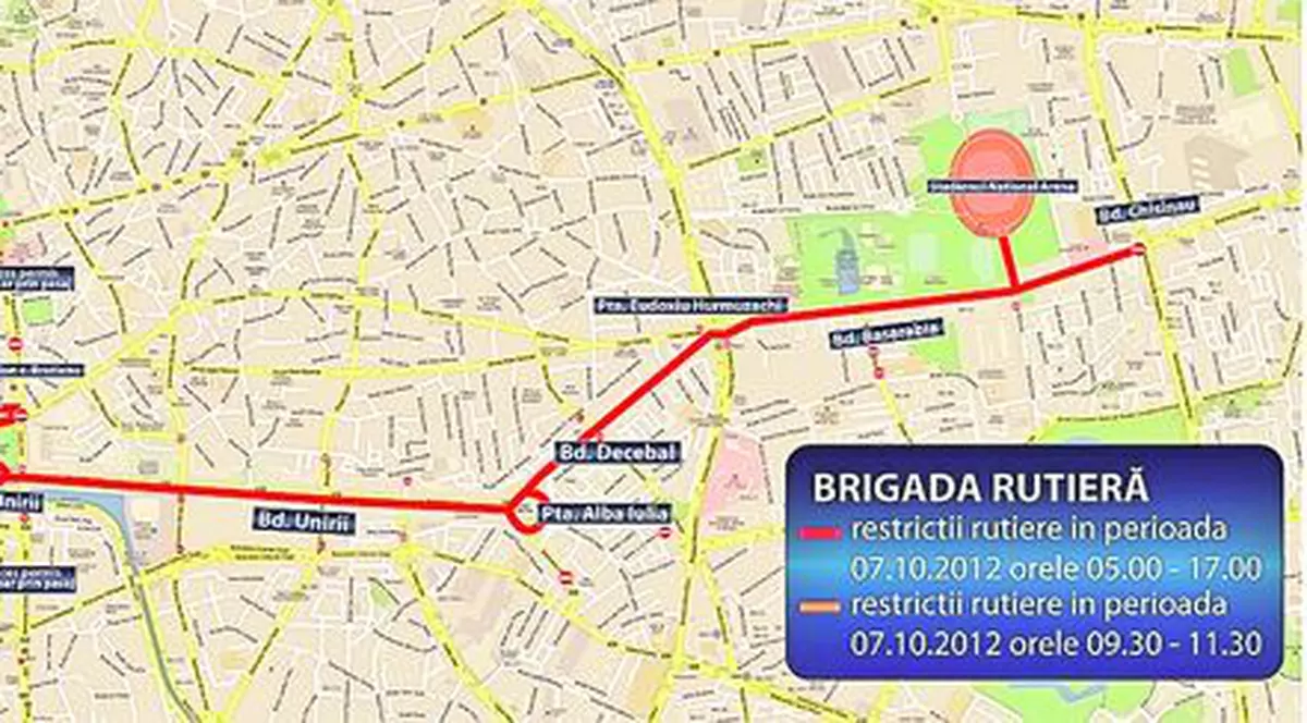 Trafic restricţionat în zona centrală a Capitalei