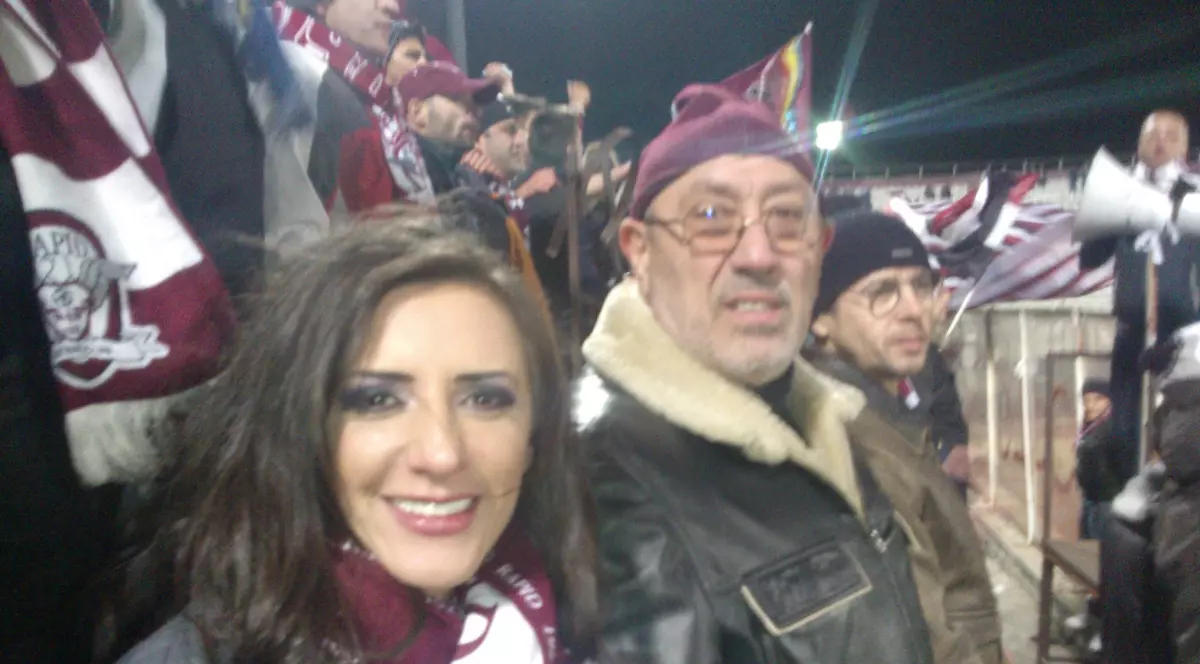 Mara Bănică și Serghei Mizil, în tribună la Rapid