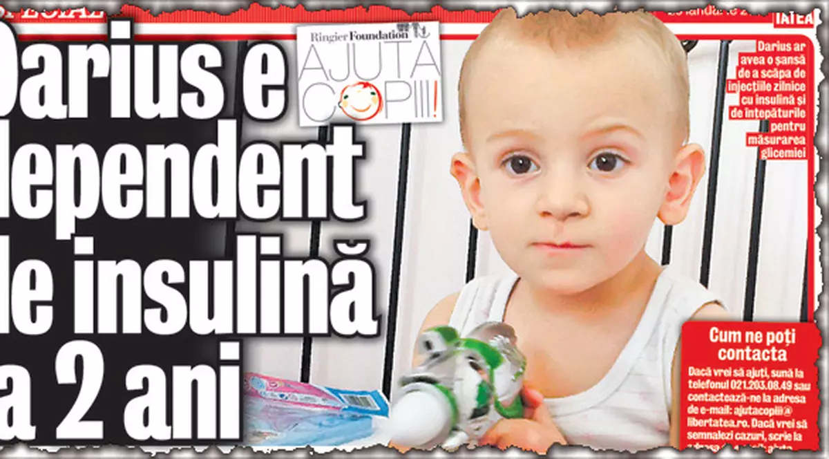 Darius încă aşteaptă aparatul special | Băieţelul cu diabet are nevoie de un dispozitiv ce costă 3.000 €