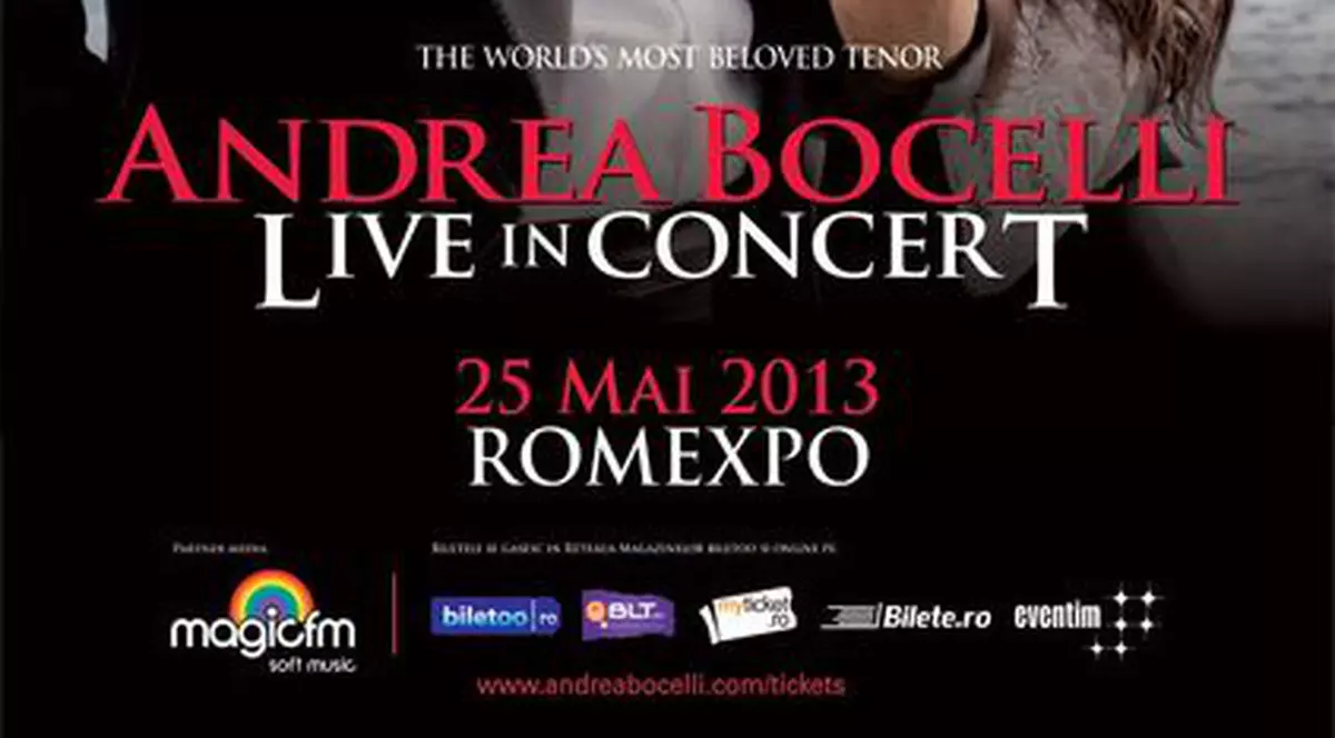 ANDREA BOCELLI va fi însoţit de patru frumuseţi la concertul de la Bucureşti
