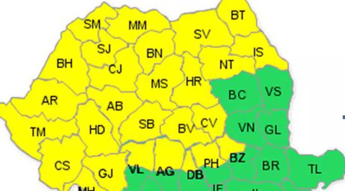 ATENȚIONARE METEO! COD GALBEN de NINSORI și VÂNT
