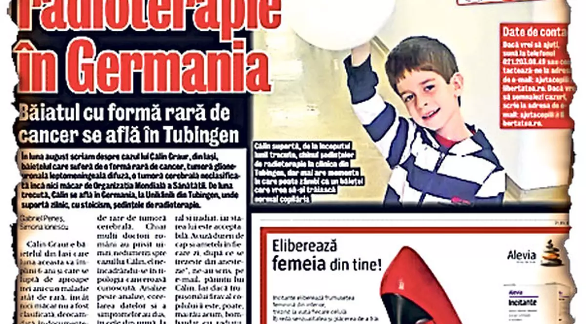 Călin încă se luptă cu tumora cerebrală