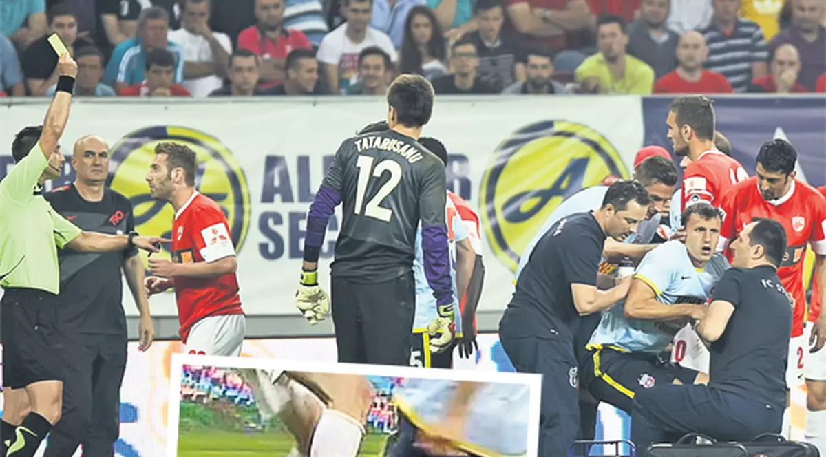 Tupeu de «câine» | După ce l-a nenorocit pe Vlad Chiricheş, dinamovistul Sorin Strătilă crede că stelistul nu are nimic grav