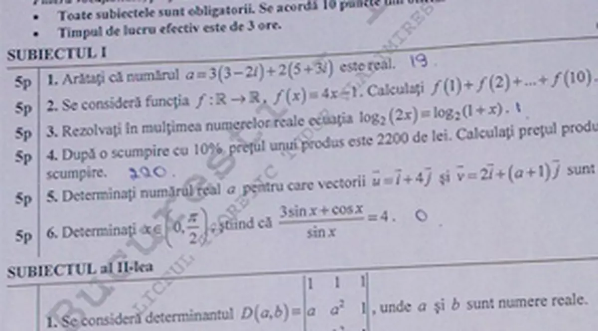 BAC 2013 | Subiectele la MATEMATICĂ