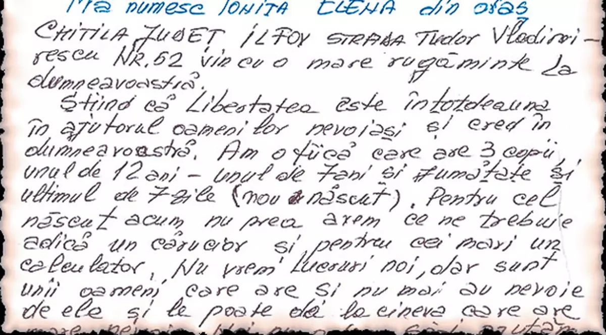 «Ajutați-mă cu un cărucior şi cu un calculator pentru nepoțeii mei»