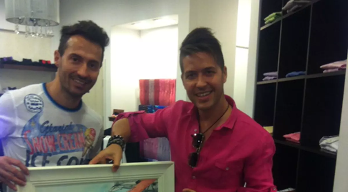 Jorge si Pavel Stratan, artiști de pus în ramă! Lucian Brumă i-a pictat într-un tablou