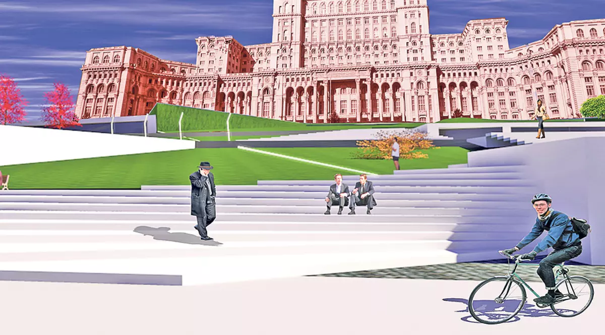 Arhitecţii au «dărâmat» zidul de la Casa Poporului! Aşa ar putea arăta curtea Parlamentului | FOTO