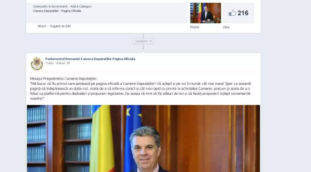 Camera Deputaţilor are cont pe Facebook. Vezi despre ce vorbesc aleşii acolo