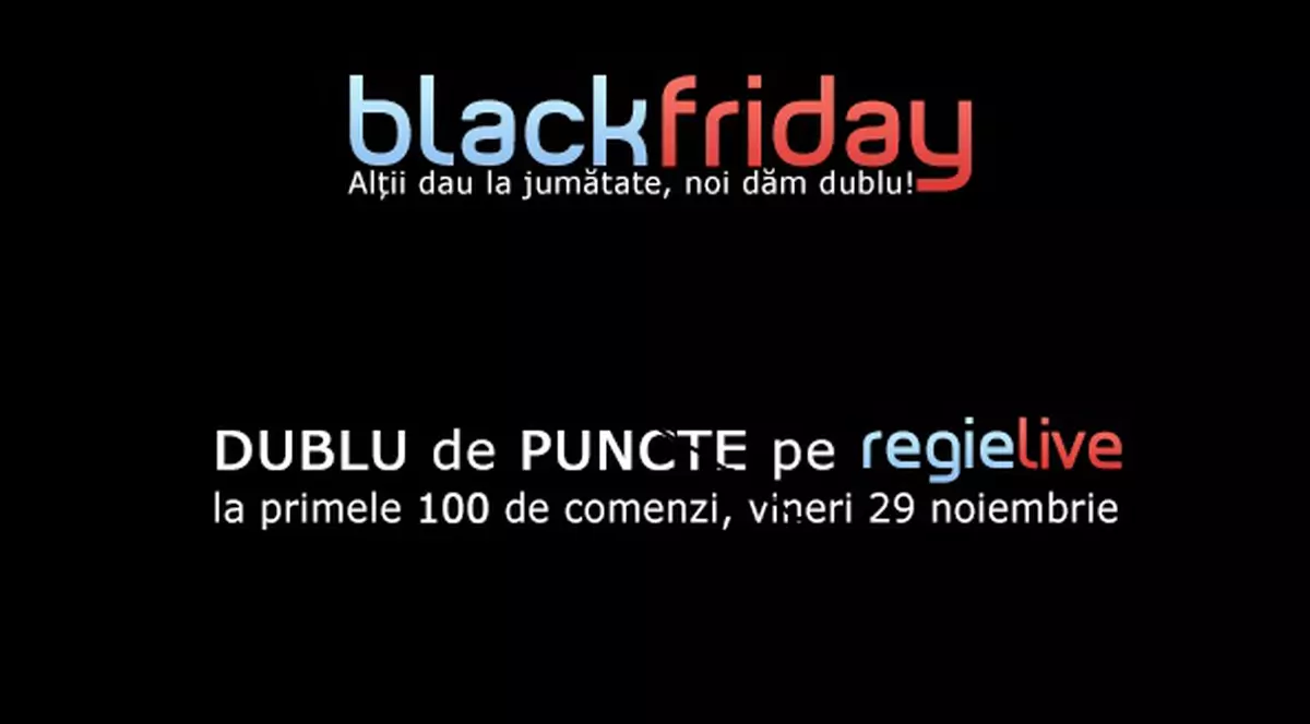 (P) RegieLive.ro, portalul studenţesc NR. 1 în România, ridică miza şi DUBLEAZĂ numărul de puncte de Black Friday