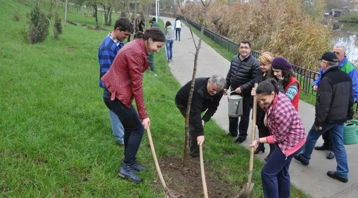 Primarul sectorului 2 a plantat peste 500 de copaci într-un parc din sectorul 2