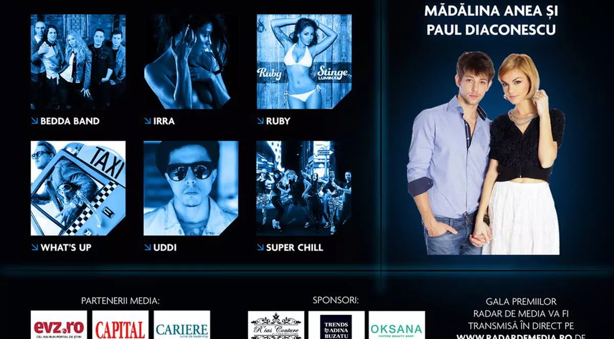 Gala premiilor RADAR DE MEDIA, ediţia primăvară 2014, are loc pe 19 martie