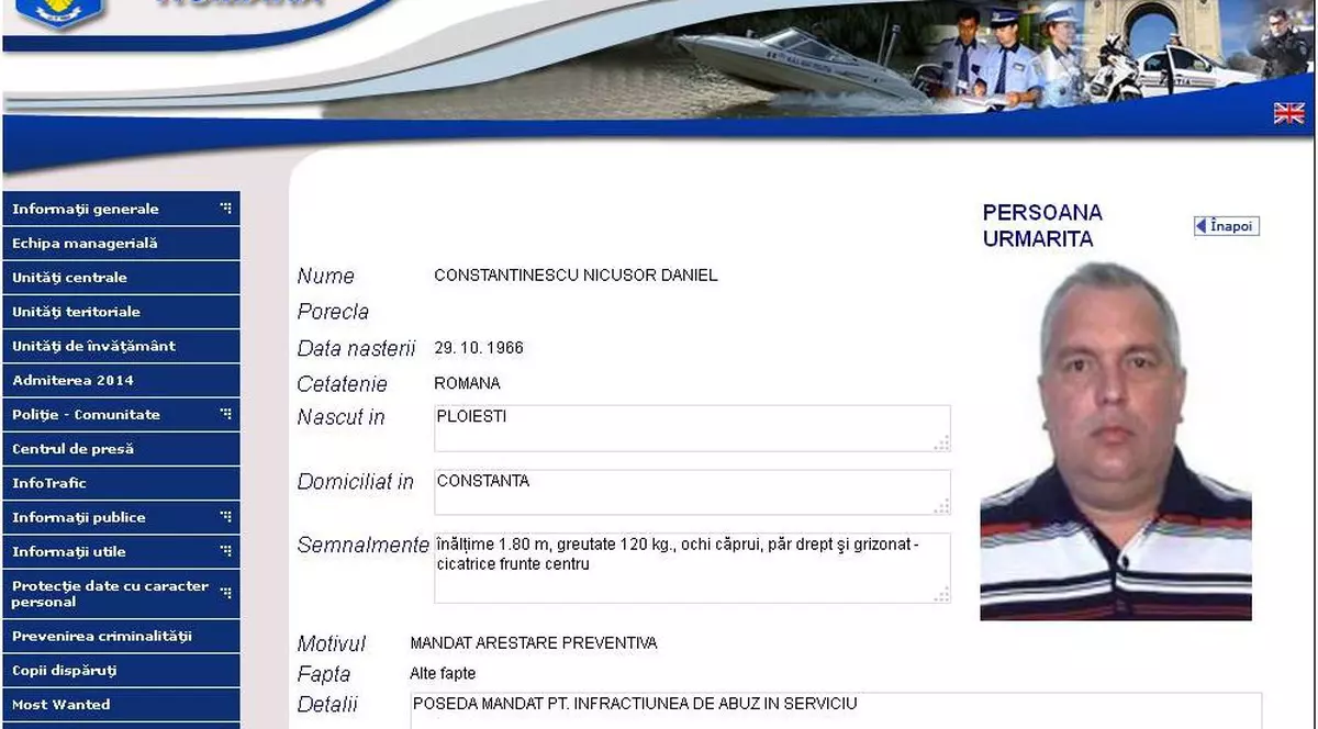 Nicuşor Constantinescu, DAT ÎN URMĂRIRE INTERNAŢIONALĂ