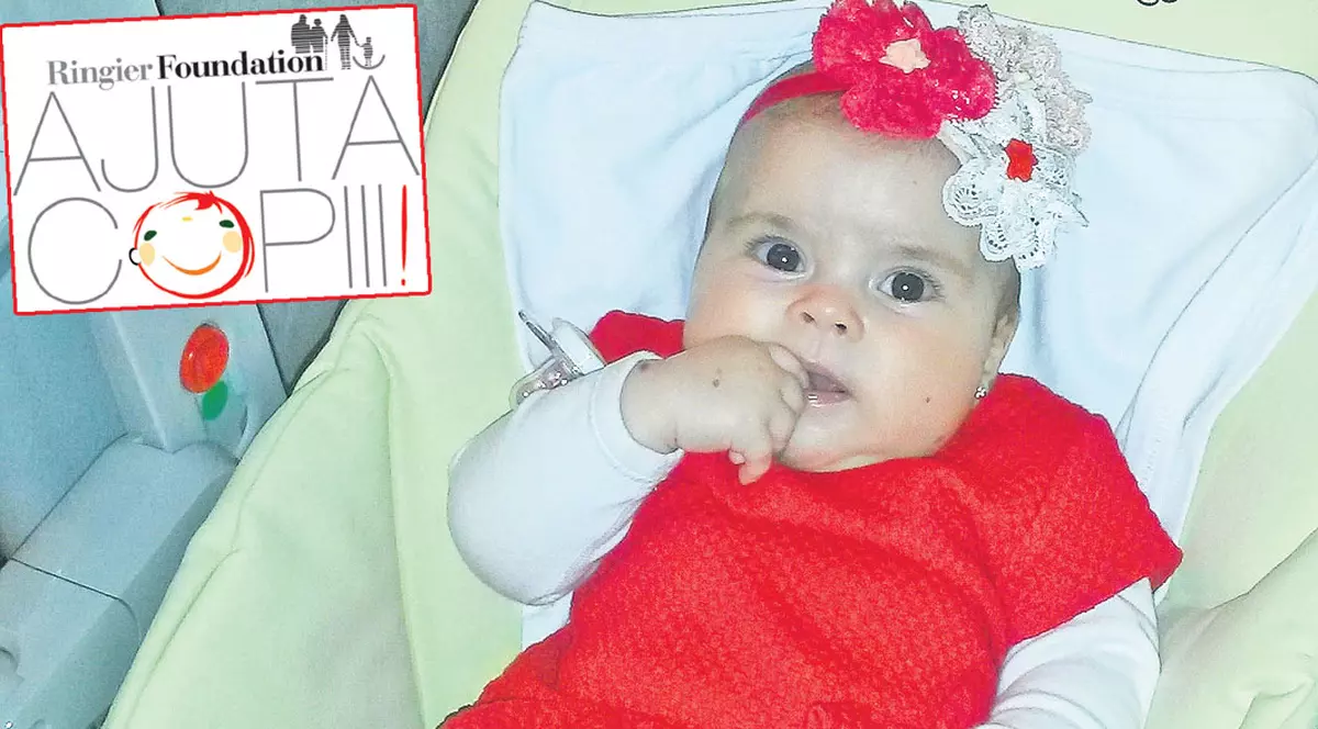 Hai să-i dăm Mariei şansa la sănătate! Fetiţa în vârstă de cinci luni trebuie operată în Germania de nev congenital gigantic