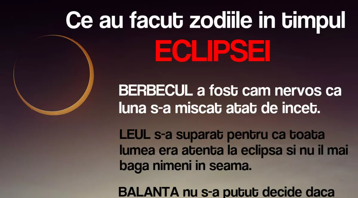 CE FAC ZODIILE ÎN TIMPUL ECLIPSEI