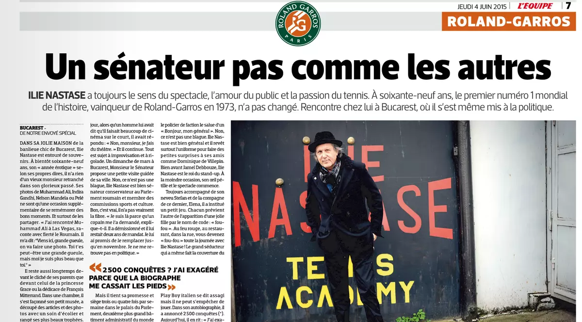 L'Equipe i-a dedicat o pagină lui Năstase: ”Un senator ca nimeni altul”