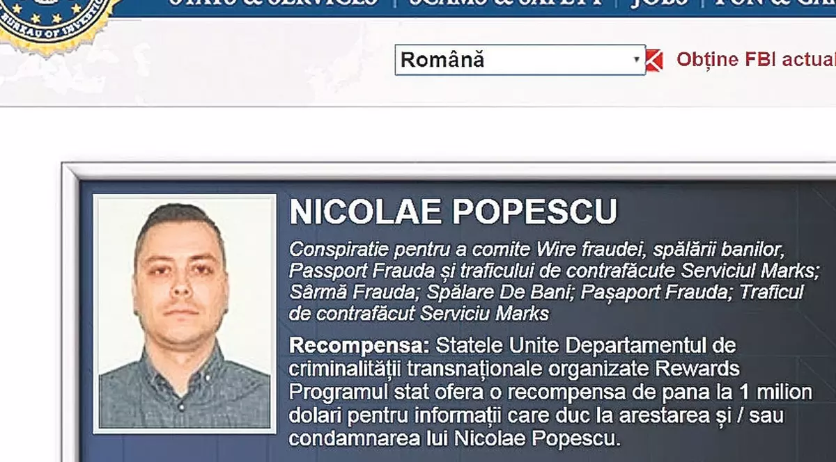 Nicolae Popescu, hackerul de un milion de dolari, pe lista FBI