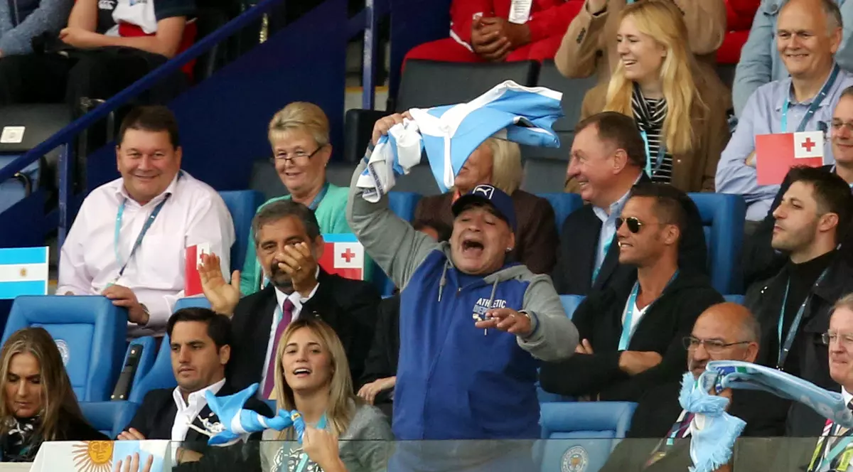 Maradona s-a manifestat ca un ultras la Cupa Mondială de rugby!