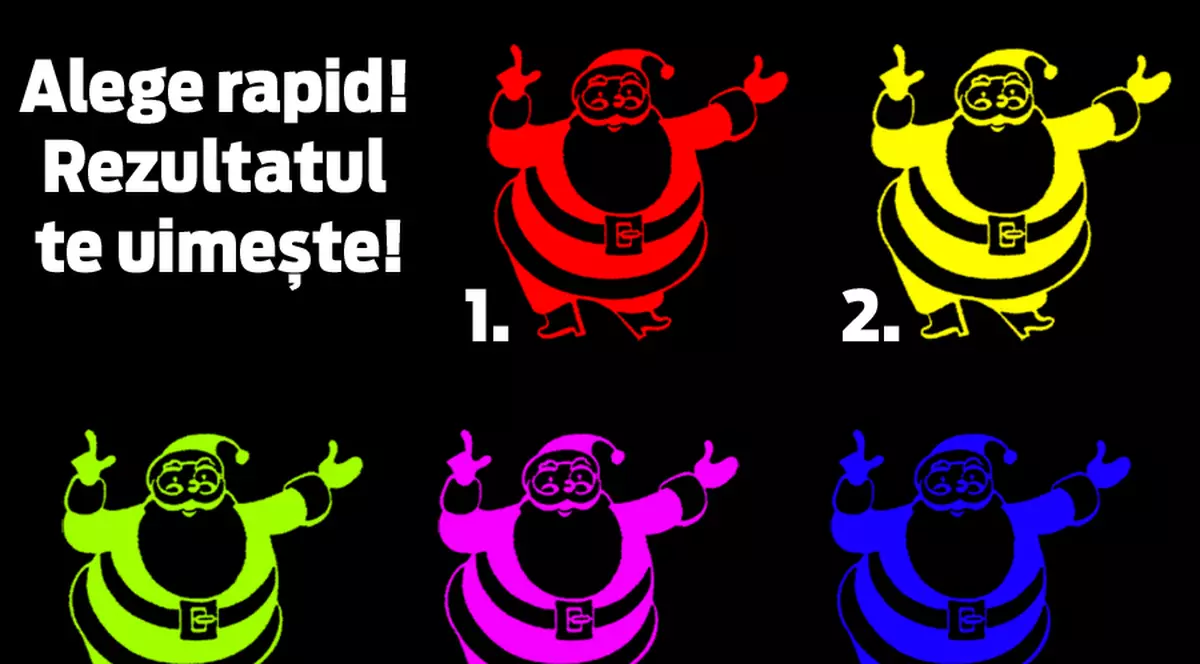 Testul culorilor cu Moș Crăciun! Alege unul și vezi ce spune asta despre tine