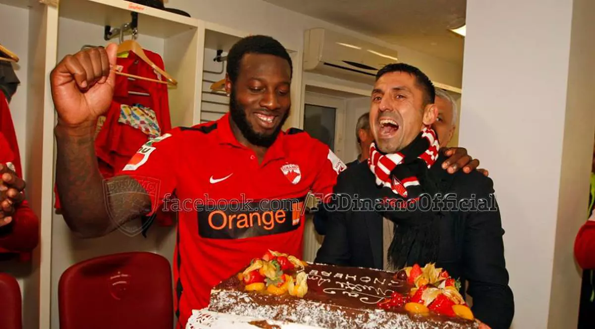 ”Bizonul” Gnohere, sărbătorit în vestiarul lui Dinamo