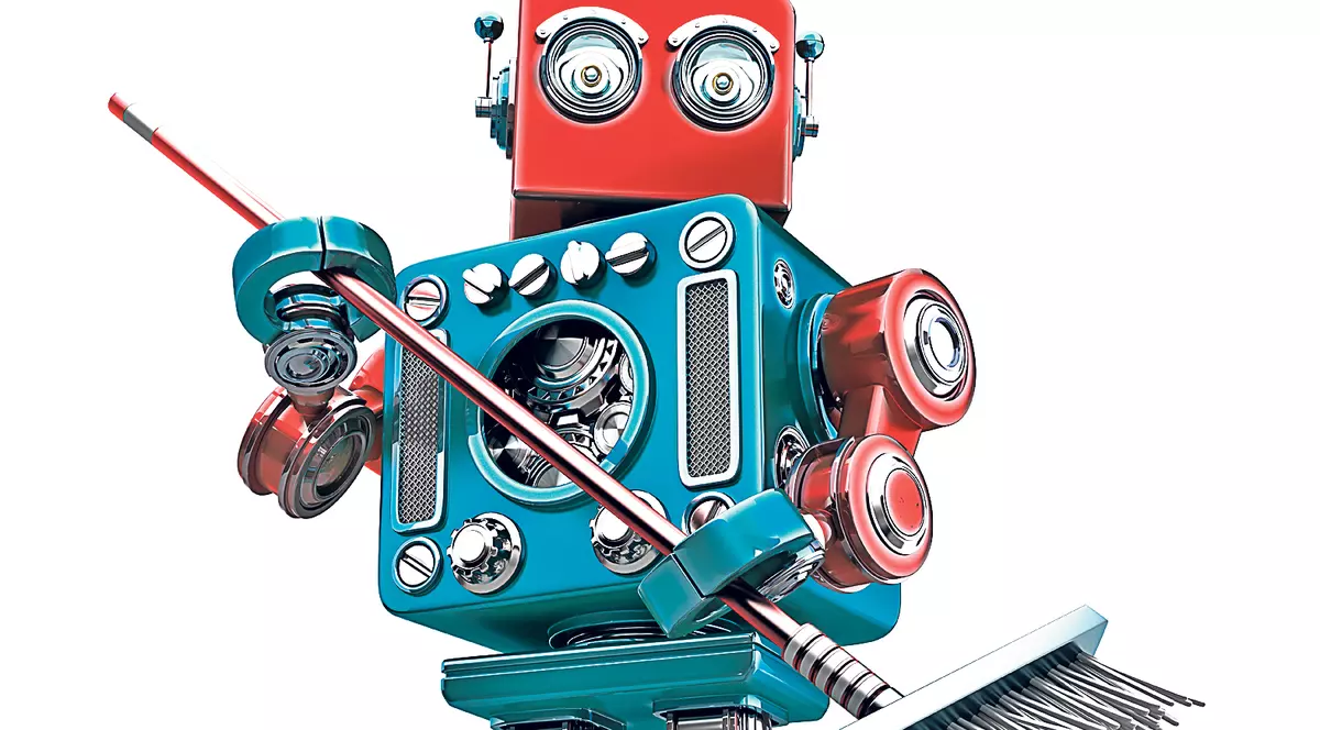 Robotul, menajera ideală! În joacă, cercetătorii care l-au creat pe Atlas l-au învăţat să şi deretice prin laborator, iar el s-a conformat şi a făcut totul lună!