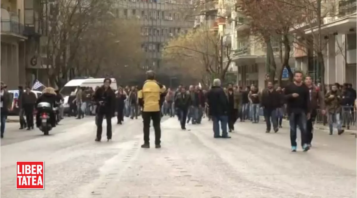 Bătăi la Atena între poliție și fermieri|VIDEO