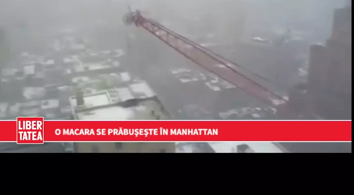 O macara se prăbușește în Manhattan. Sunetul este înfiorător | VIDEO