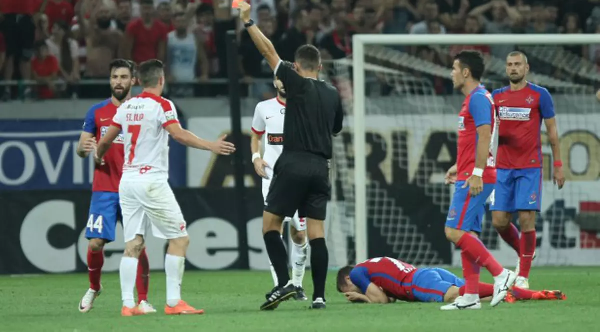 Steaua-Dinamo 1-1. Steliano Filip a fost suspendat două meciuri, după eliminarea din derby