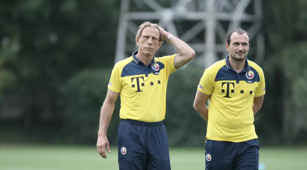 Selecționerul Christoph Daum și secundul Ionuț Badea