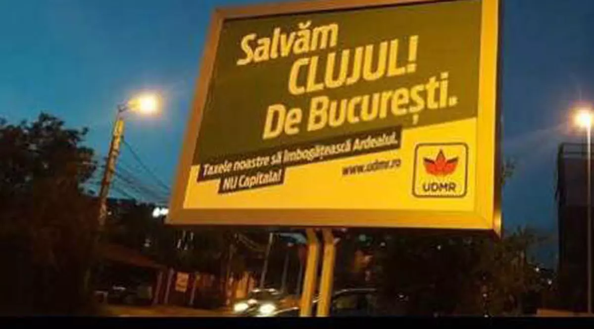 Poliția a îndepărtat panourile UDMR cu mesajul 