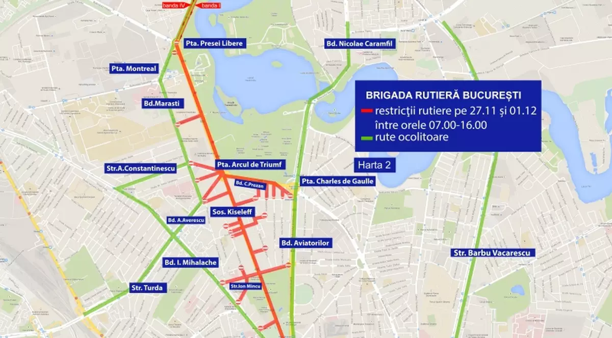 1 Decembrie, Ziua Națională a României. Restricții de trafic în București, începând de miercuri