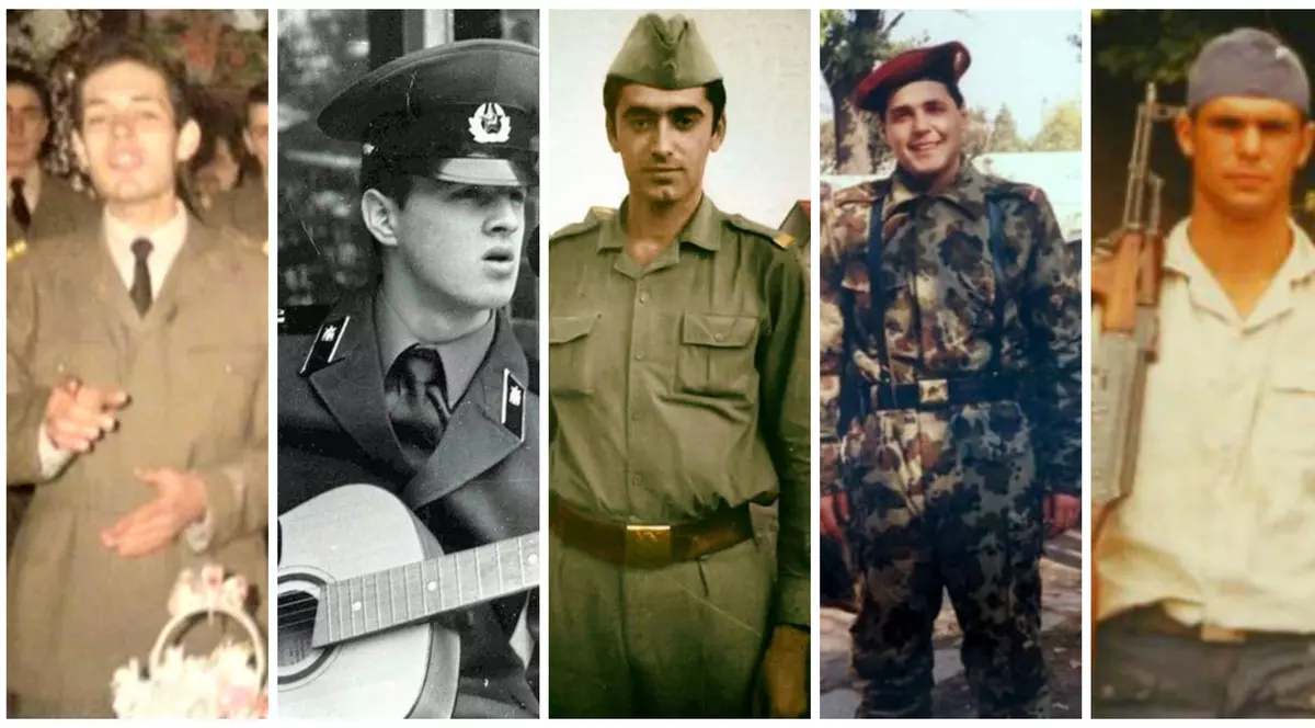 EXCLUSIV/ Vedete la apel! Fotografii rare cu bărbați celebri care au purtat uniforma militară și azi rememorează pasul de defilare