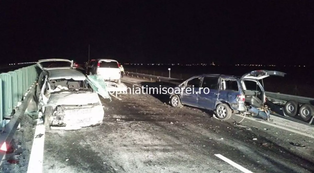 Accident pe Autostrada Timișoara – Lugoj! Carambol violent cu 8 mașini