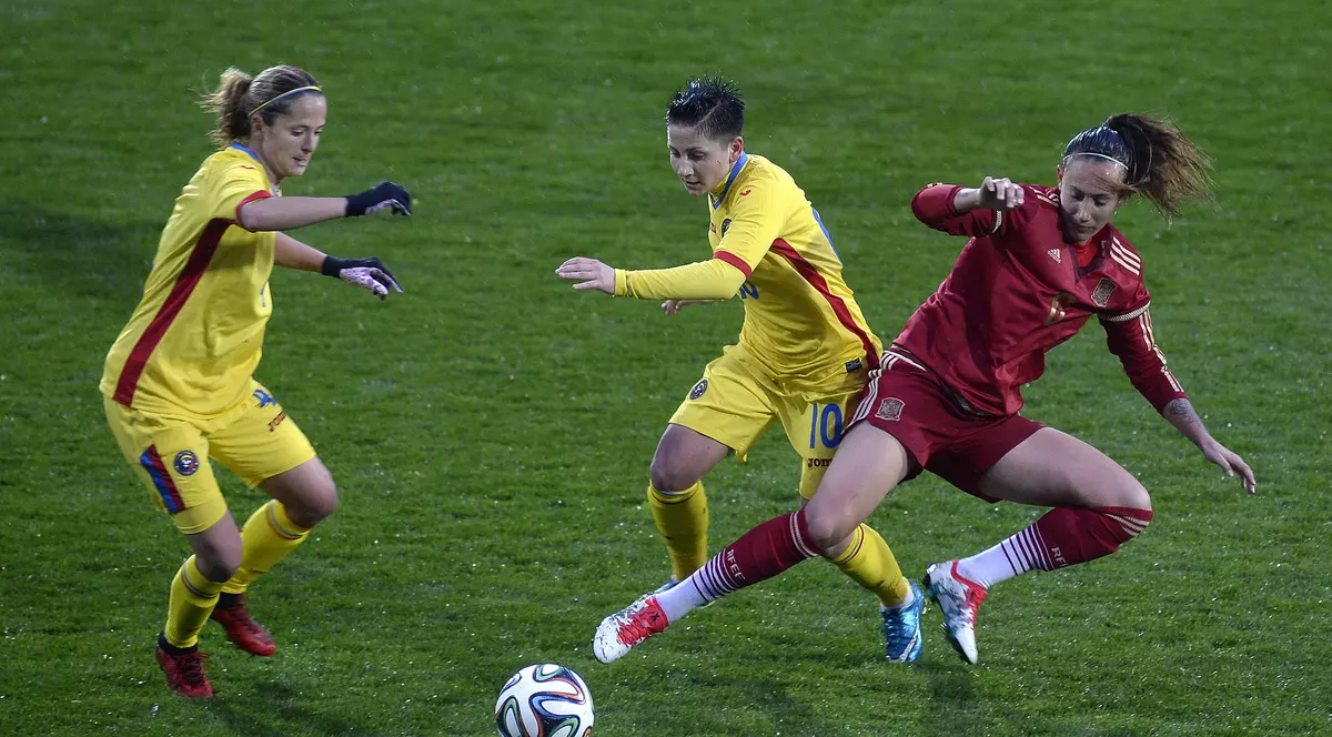 Reprezentativele nationale de fotbal feminin ale Romaniei si Spaniei s-au intalnit, vineri 4 Martie 2016, intr-o partida amicala, ce s-a desfasurat pe stadionul FRF din Mogosoaia, Ilfov. Meciul s-a incheiat la egalitate, 0-0. MARIAN ILIE / MEDIAFAX FOTO
