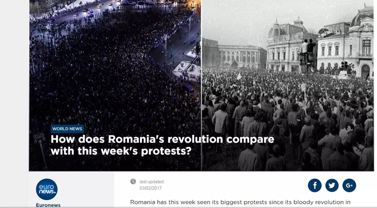 Euronews: Cum se compară Revoluția din ’89 cu protestele din această săptămână