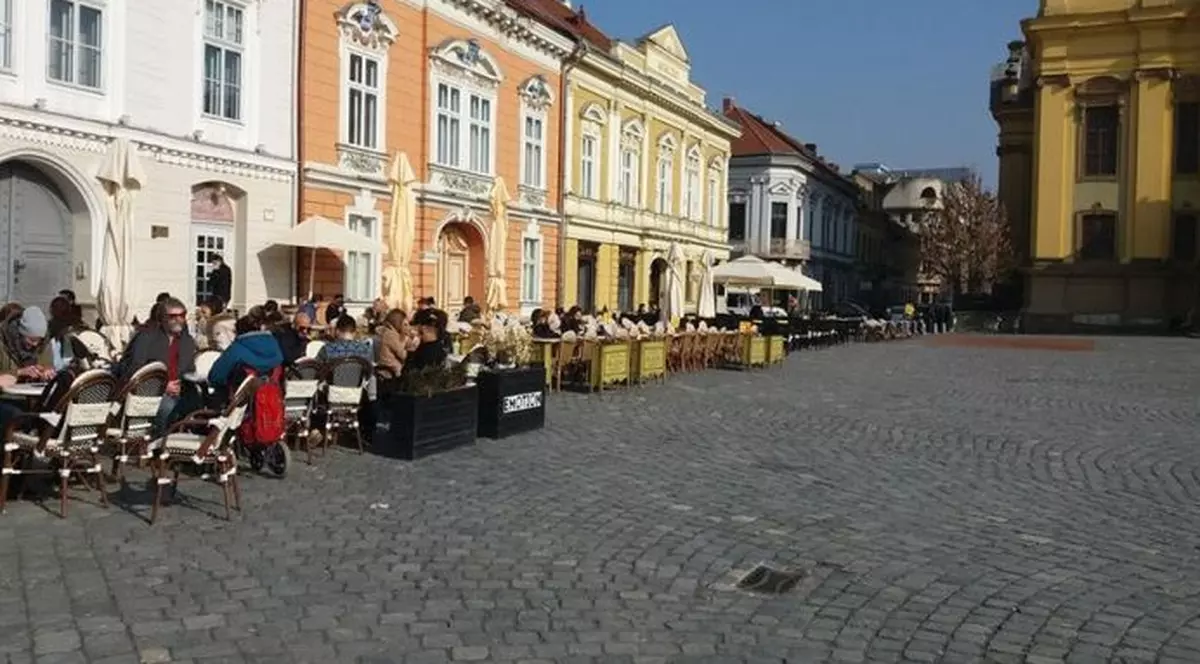 Terasele din Timișoara au fost pline, pe 15 februarie