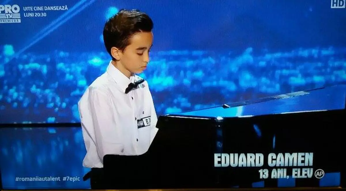 Eduard Camen, copilul-minune de la Românii au talent. A cântat la pian